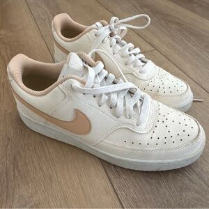 Nike Women's Cream and Tan Sneakers